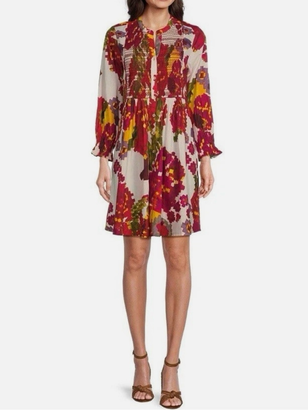 Anthropologie Ro’s Garden Womens XL Cotton Talia Kobe Abstract Dress NWT